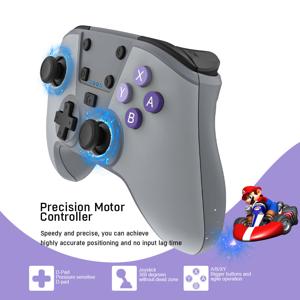 JYS-NS207 Bluetooth Game Controller Trådløst spil Joystick til Nintendo Switch Pro Grå JYS-NS207 Bluetooth Game Controller Trådløst spil Joystick til Nintendo Switch Pro Grå